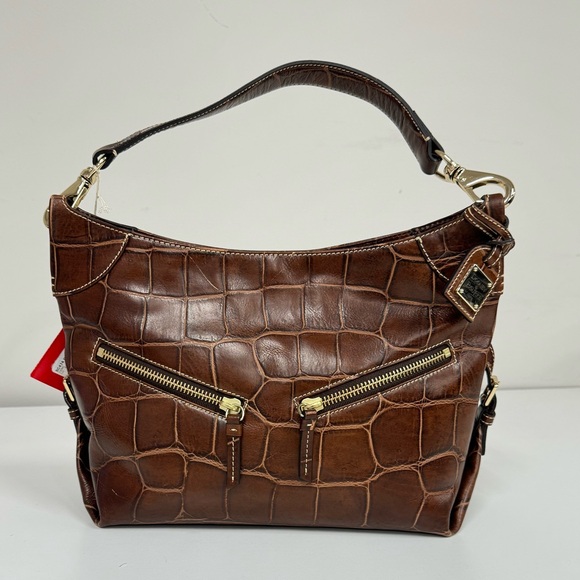 Dooney & Bourke Handbags - Dooney & Bourke Medium Cinzia Croc Brown Hobo Bag